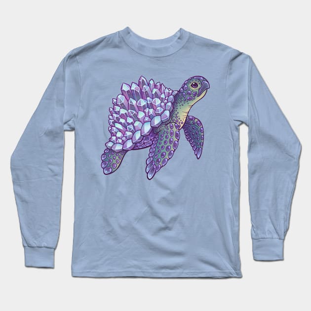 Crystal Sea Turtle Long Sleeve T-Shirt by DoomedDreamer